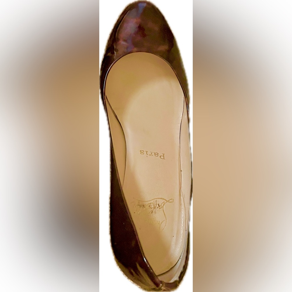**Christian Louboutin chocolate patent leather wedges - Picture 6 of 7